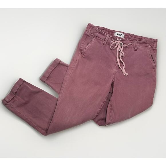 Paige Christy Drawstring Pants Vintage Raspberry Mousse Sz 28 Comfort Utility - Picture 1 of 14